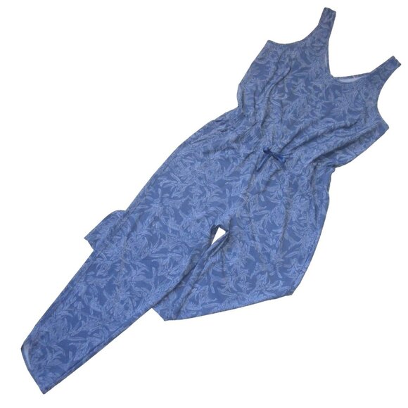 NWT Patagonia Fleetwith Romper in Current Blue Monkey Flower Stretch Jumpsuit XL - Picture 1 of 6